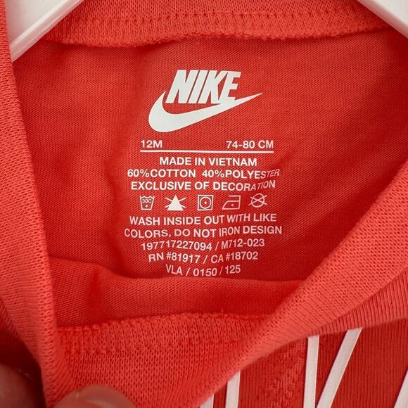 NWT Nike Unisex Toddler Baby Coral/Black, 2 Piece Athletic Set, Size 12 Months - Picture 3 of 6